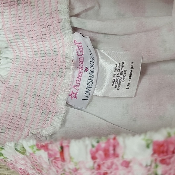 LoveShackFancy x American Girl Size Small 7/8 Pink & White Floral Flutter Skirt - Picture 4 of 6